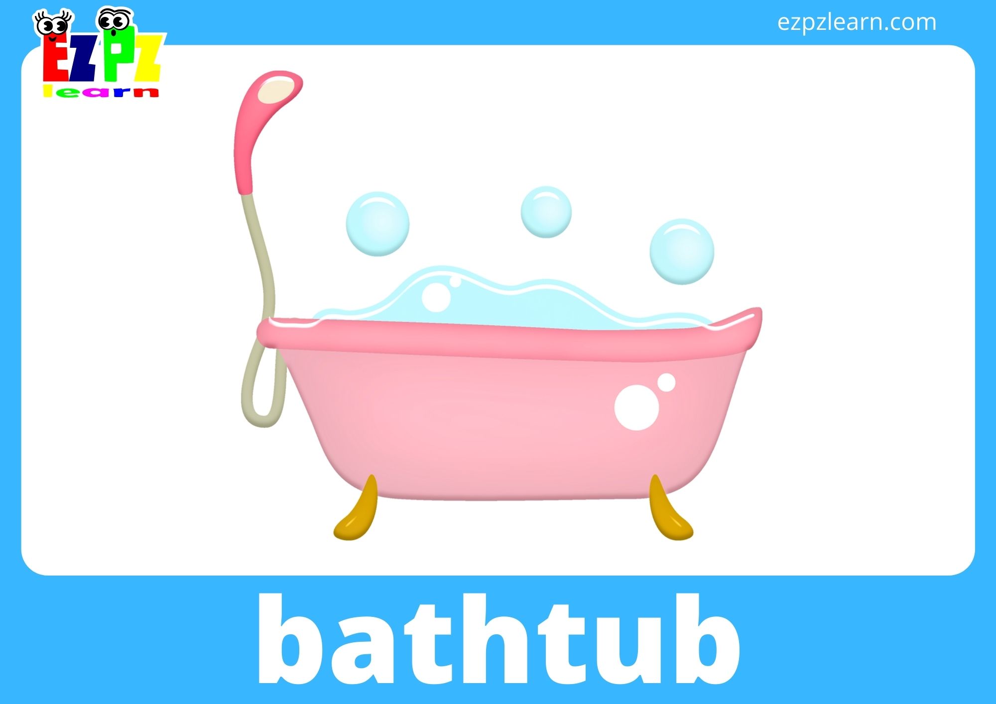 Bathroom Flashcards With Words Ezpzlearn